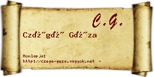 Czégé Géza névjegykártya