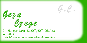 geza czege business card